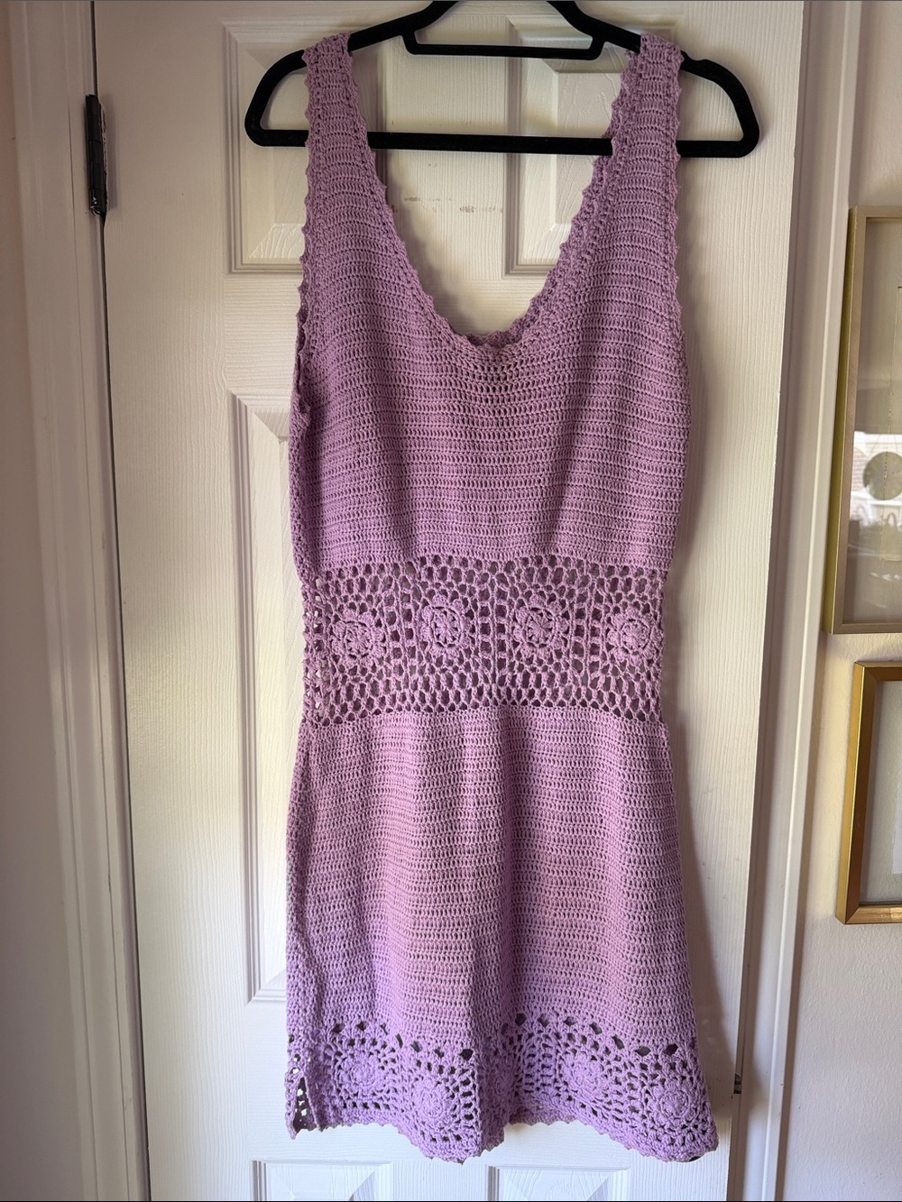 Spell Lavender Crochet Mini Dress